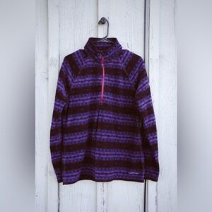 Eddie Bauer Purple and Black Patterned Hoodie
